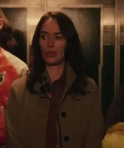 Gunpowder Milkshake Lena Headey Coat front