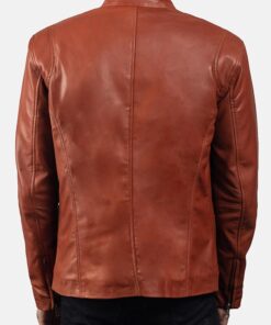 Alternative view of Men’s Tan Brown Biker Leather Jacket