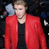 Justin Bieber Red Quilted Jacket For Men