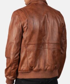 Alternative view of Big Flap Pockets Men’s Leather Bomber Jacket