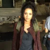 MacGyver Riley Davis Leather Jacket front pose