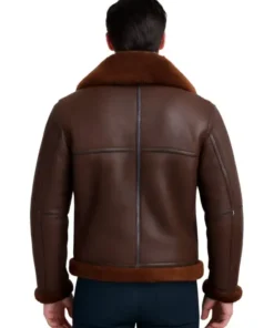 Men Aviator Bomber Leather Jacket