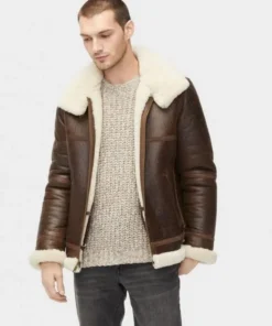 Men Aviator Shearling Leather Jacket