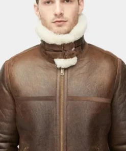 Alternative view of Men Aviator Shearling Leather Jacket