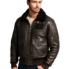 Men Brown Airforce Leather Jacket