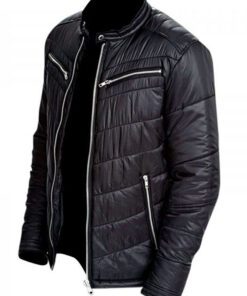 Men Cordura Black Bomber Jacket