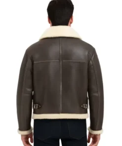 Men Dark Brown Shearling Jacket