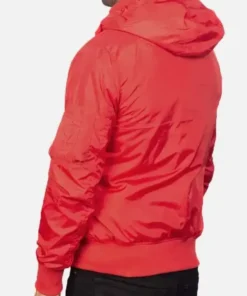 Men Red Hooded Jacket back