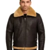 Men Brown B3 Sheepskin Leather Jacket