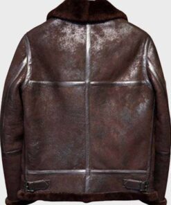 Alternative view of Men Brown Distressed B3 Shearling Leather Jacket