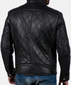 Alternative view of Men’s Quilted Style Mate Black Leather Jacket