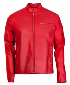 Men’s Cafe Racer Red Leather Jacket