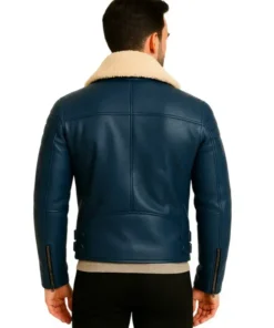 Men’s Asymmetrical Shearling Leather Jacket