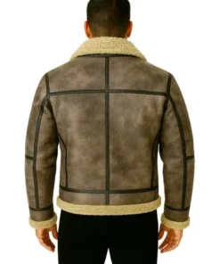 Men’s Sheepskin Distressed Leather Shearling Jacket