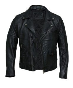 Men’s Vintage Retro Cross Zip Black Jacket