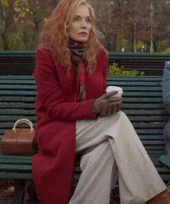 Michelle Pfeiffer French Exit Red Trench Coat