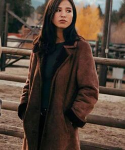 Monica Dutton Yellowstone Brown Shearling Coat