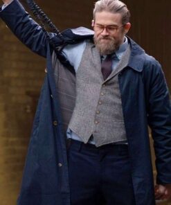 Ray The Gentlemen Charlie Hunnam Dark Blue Trench Coat