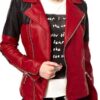 Stylish Motorcycle Red and Black Leather Jacket