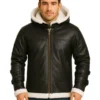 B3 Bomber Shearling Black Hoodie Jacket