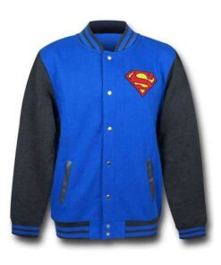 Superman Bomber Blue Varsity Jacket