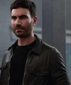 Ted Lasso S02 Roy Kent Black Leather Jacket side