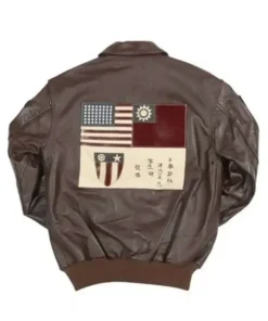 Top Gun Fighter Bomber Leather Jacket back