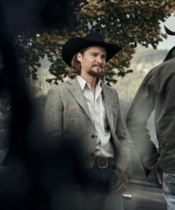 Alternative view of Luke Grimes Yellowstone S03 Grey Blazer