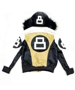 Alternative view of Khaki and White 8 Ball Hooded Jacket