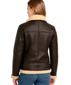 Women Shearling Aviator Bomber Jacket