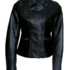 Women Black Quilted Biker Leather Jacket