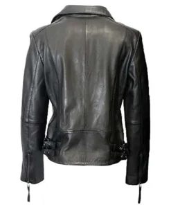 Women Black Quilted Biker Leather Jacket