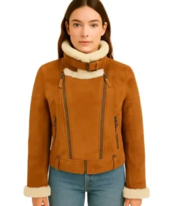 Women’s Genuine Sheepskin Shearling Leather Jacket