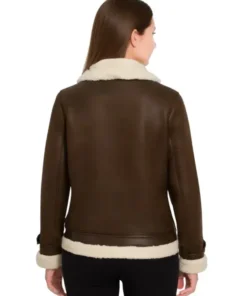 Aviator Womens Distressed Brown Jacket