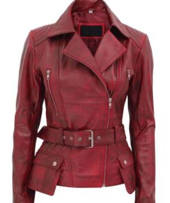 Womens-Red-Lambskin-motor-Leather-Jacket