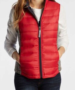Women's Red Puffer Vest