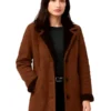 Monica Dutton Yellowstone Brown Shearling Coat