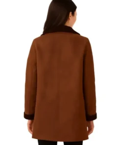 Monica Dutton Yellowstone Brown Shearling Coat