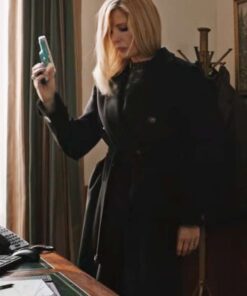 Yellowstone S04 Kelly Reilly Black Trench Coat