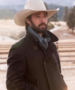 Alternative view of Ryan Bingham Yellowstone Black Peacoat