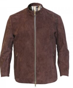 Men's Biker Brown Suede Leather Jacket