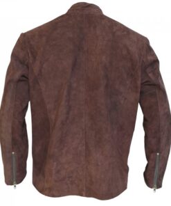 Alternative view of Men's Biker Brown Suede Leather Jacket