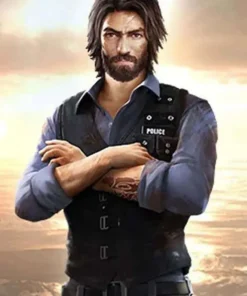 Free Fire Andrew Vest featuring a tactical design with rugged panels and a durable build for survival gameplay fans.