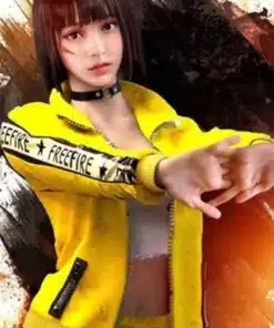 Free Fire Kelly Jacket featuring a vibrant yellow tactical design and a comfortable sporty fit for high energy movement.