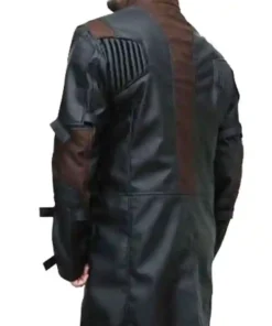 Avengers Age Of Ultron Jeremy Renner Hawkeye Coat featuring a front view with sturdy fasteners and a modern aesthetic.