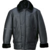Men Black Aircraft Shearling Jacket