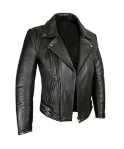 Men’s Elite Patrol Motorcycle Black Leather Jacket
