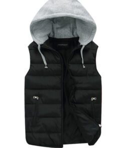 Men Puffer Hooded Vest Full Zip