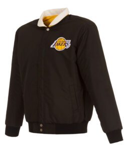 Los Angeles Lakers Stripe Colorblock Black Jacket