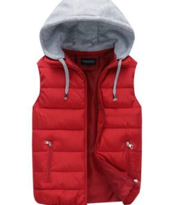 Men Puffer Hooded Vest Full Zip